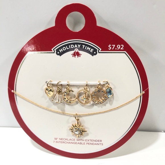 Holiday Time Jewelry Women Necklace 18” Extender 7 Interchange Pendant Christmas - Picture 2 of 4